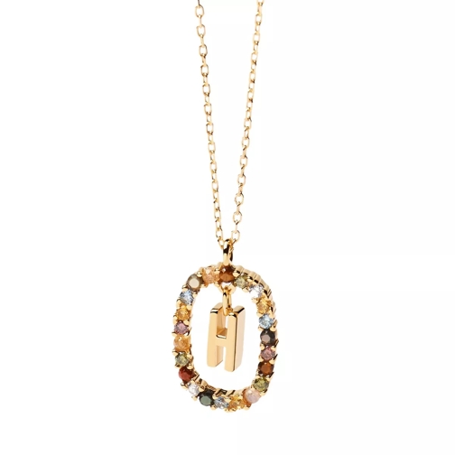 PDPAOLA Necklace Letter H Yellow Gold Collier moyen