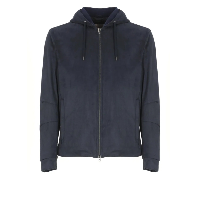 Herno  Dark Blue Padded Jacket With Functional Design Blue