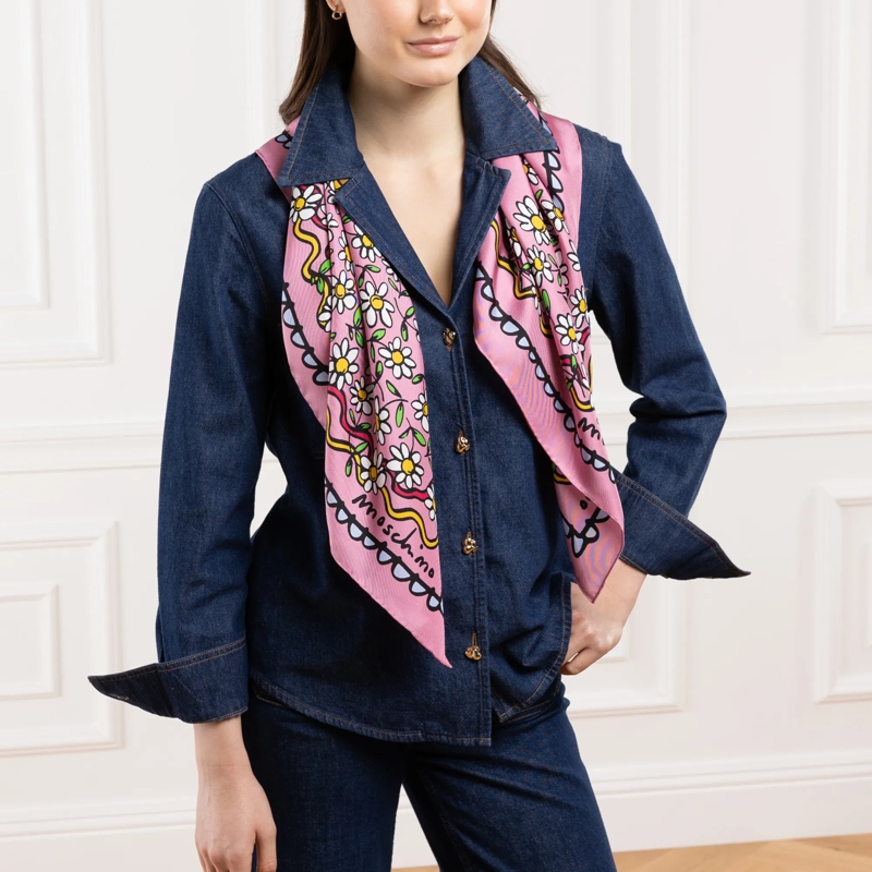 Moschino Leichter Schal 100% Silk Twill H. Prt. Square Moschino Multicolored(Image 2)