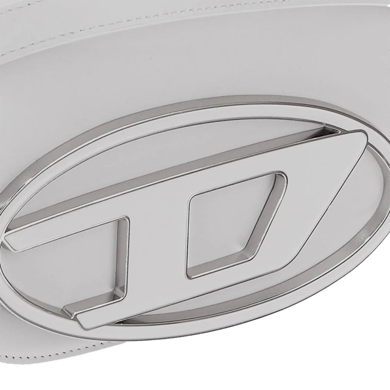 Diesel Schultertasche 1Dr' White Shoulder Bag With Oval D Patch In Leath White(Image 4)
