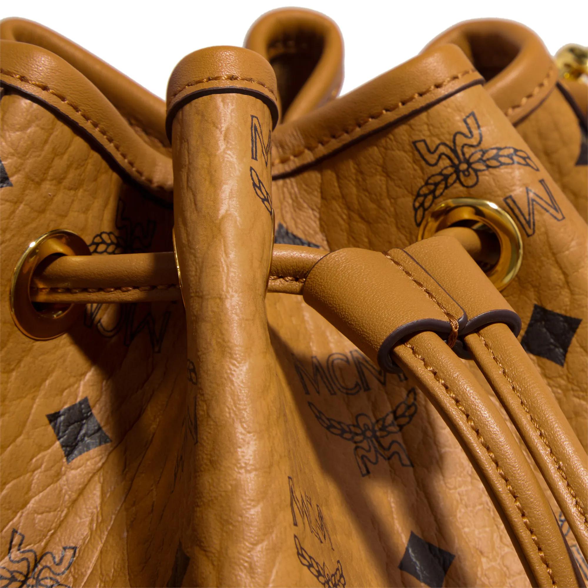 MCM Bucket bags Dessau Drawstring in cognac