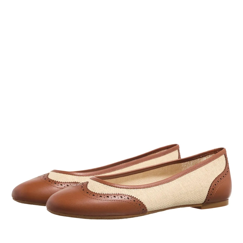 Lauren Ralph Lauren Ballerinas Jayna Wingtp Flats Ballet Light Natural/Lauren Tan(Image 3)