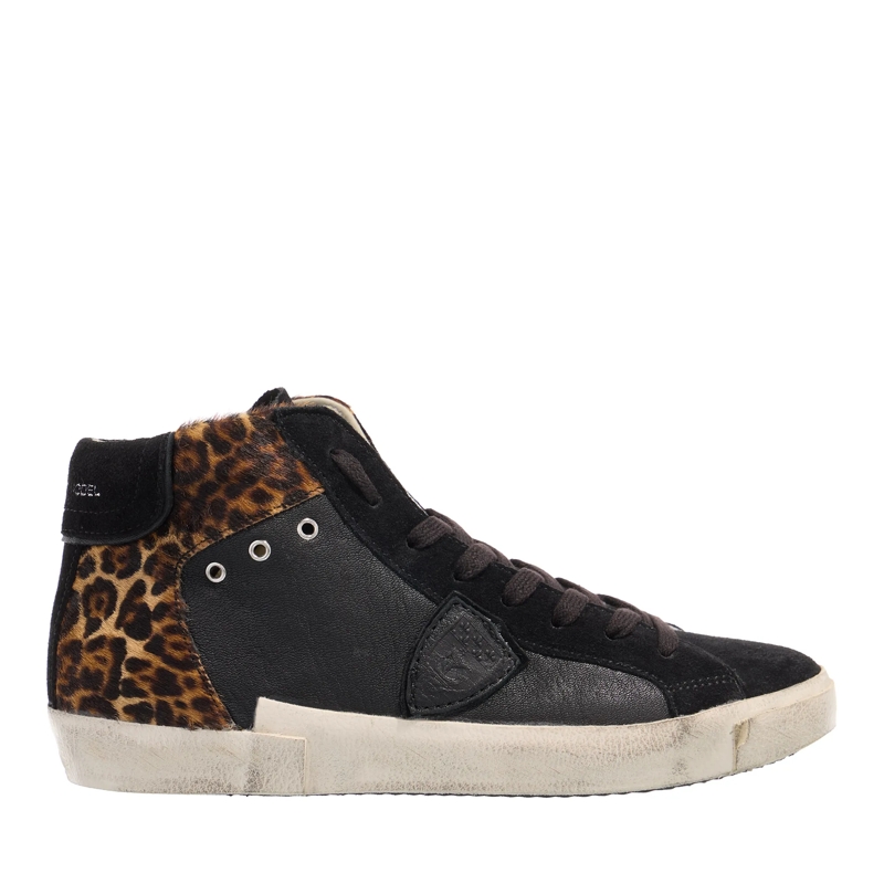 Philippe Model High-Top-Sneaker Prsx High Woman West Animalier_Noir Leo