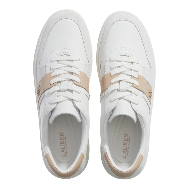 Lauren Ralph Lauren Low-Top-Sneaker Harlie-Sneakers-Low Top Lace Snw Wht/Bianco/Sand Dune(Image 6)