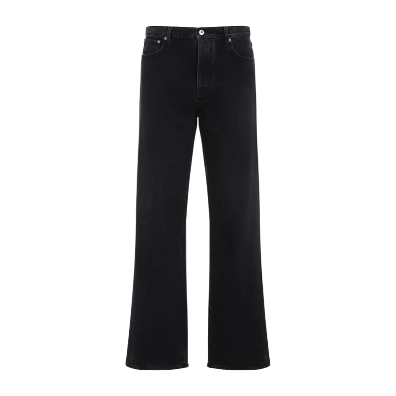 Off-White Jeans Flared Leg Relaxed Fit Black Jeans Black