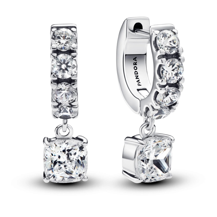 Pandora Doppelte Pave Ohrringe Sterling silver Hoop