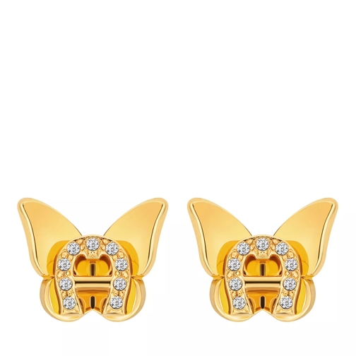 AIGNER Farfalla Logo Butterfly Earring With Crytls gold Stud