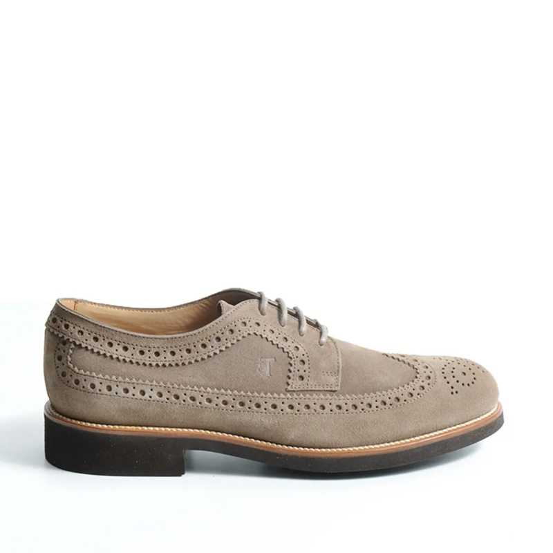 Tod's Schnürschuhe Derby Legato In Suede Taupe Brown