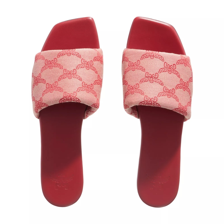 MCM Valentine s Day Flat Sandals Valentine Red Slide