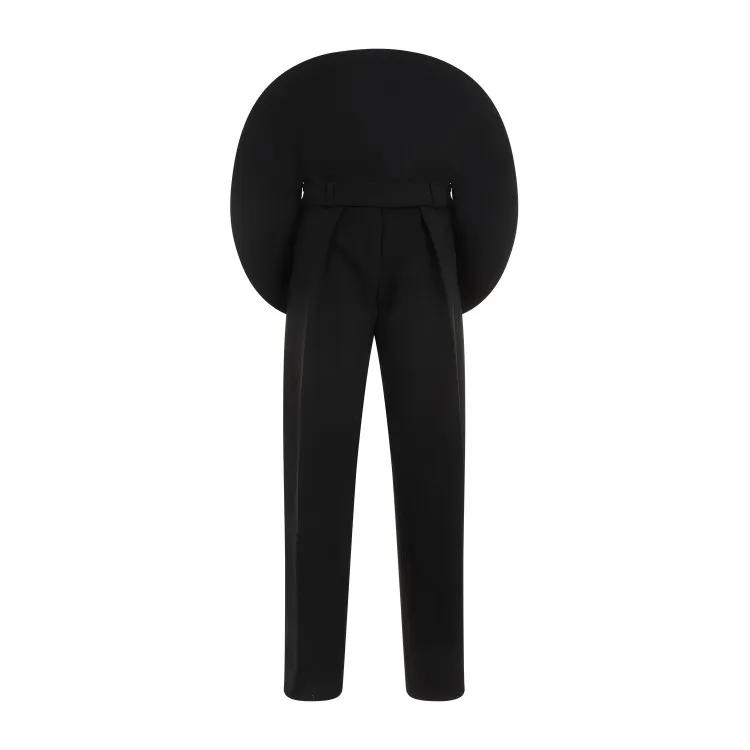 Jacquemus - Le Pantalon Rond Black Polyester Pants - Größe 34 - schwarz