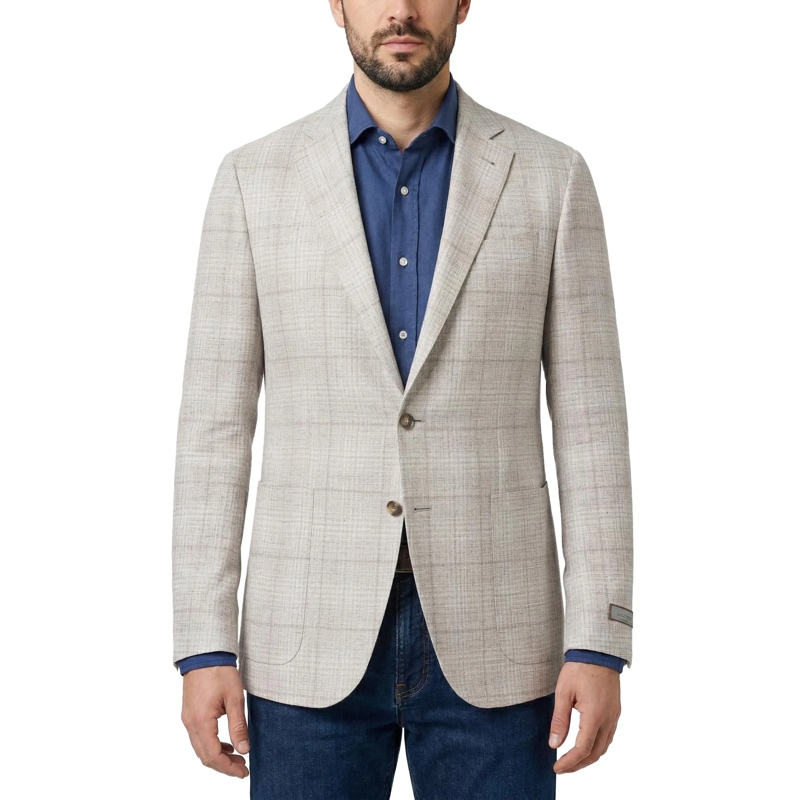 Canali Anzugjacke Kariertes Sakko Kei grau(Image 2)