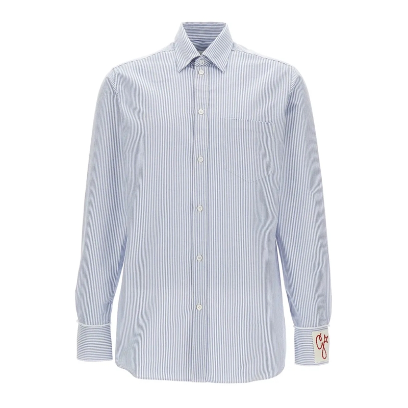 Golden Goose Overhemd Light Blue Shirt With Classic Collar Hellblau