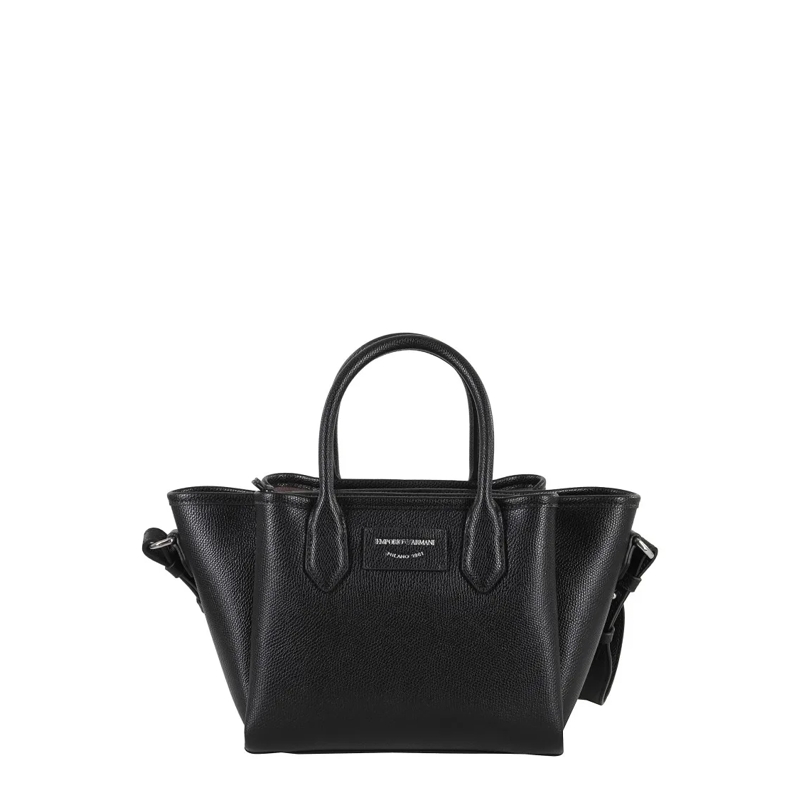 Emporio Armani Crossbody Bag Top Handle Vitello Liscio Monocolore - Top Handle  Nero/Taupe