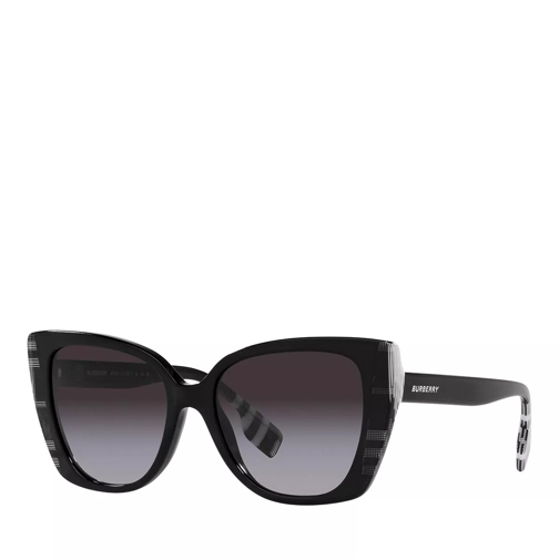 Burberry 0BE4393 BLACK/CHECK WHITE BLACK Solglasögon