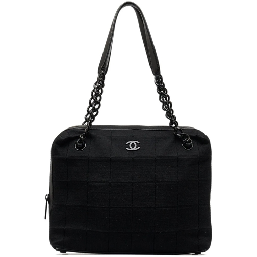 Chanel Sac à bandoulière 2001 Cotton Choco Bar Shoulder Bag schwarz (Image 2)