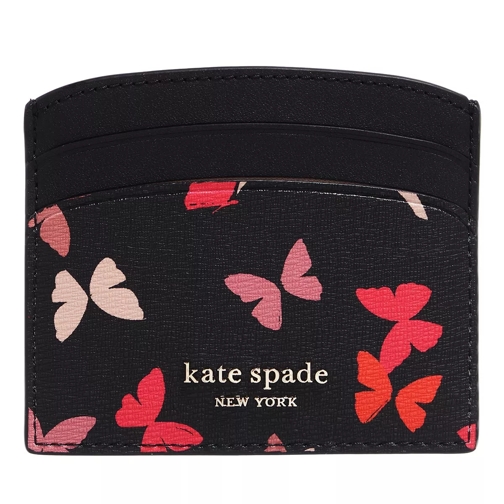 Kate Spade New York Spencer Butterfly Cluster Printed Card Holder Black Porta carte di credito