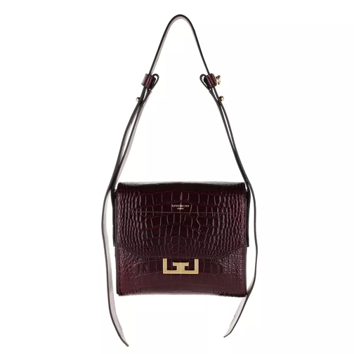 Givenchy Eden Bag Small Croco Effect Leather Aubergine Crossbody Bag
