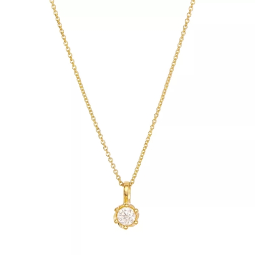 diamondline Pendant/Chain 375 1 Diamond approx. 0,10 ct. H-si  Yellow Gold Medium Halsketting