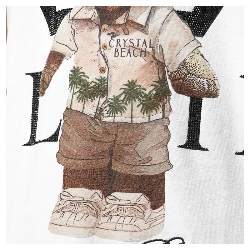 Philipp Plein T-Shirt T-Shirt Rundhalsausschnitt Ls Teddy Mit Schmuckste weiss(Image 5)