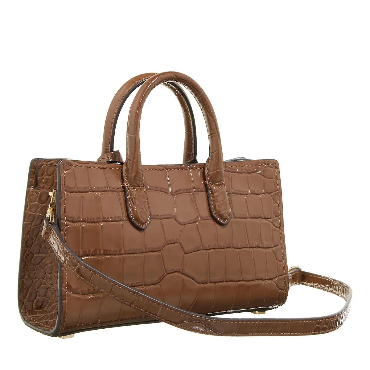 Michael Kors Bruine Krokodillenprint Leren Schoudertas Brown Dames