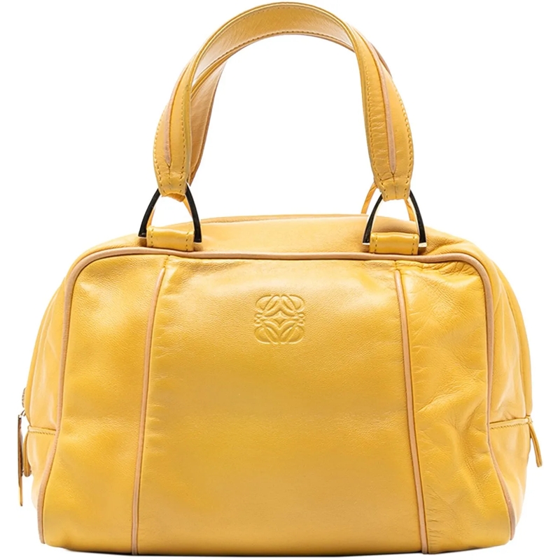 Loewe Tote Mini Leather Anagram Handbag gelb