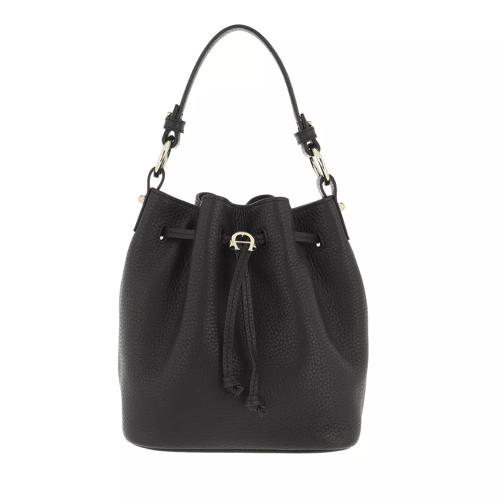 AIGNER Tara Handle Bag Black Bucket Bag