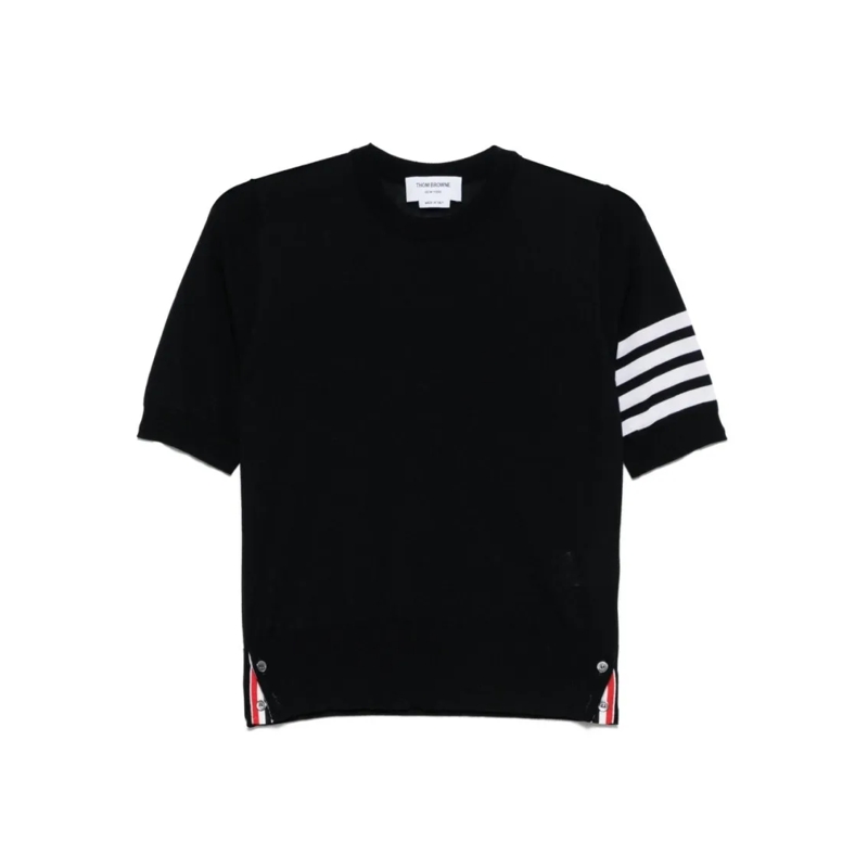 Thom Browne T-shirt Short-Sleeved Crew Neck Tee Black
