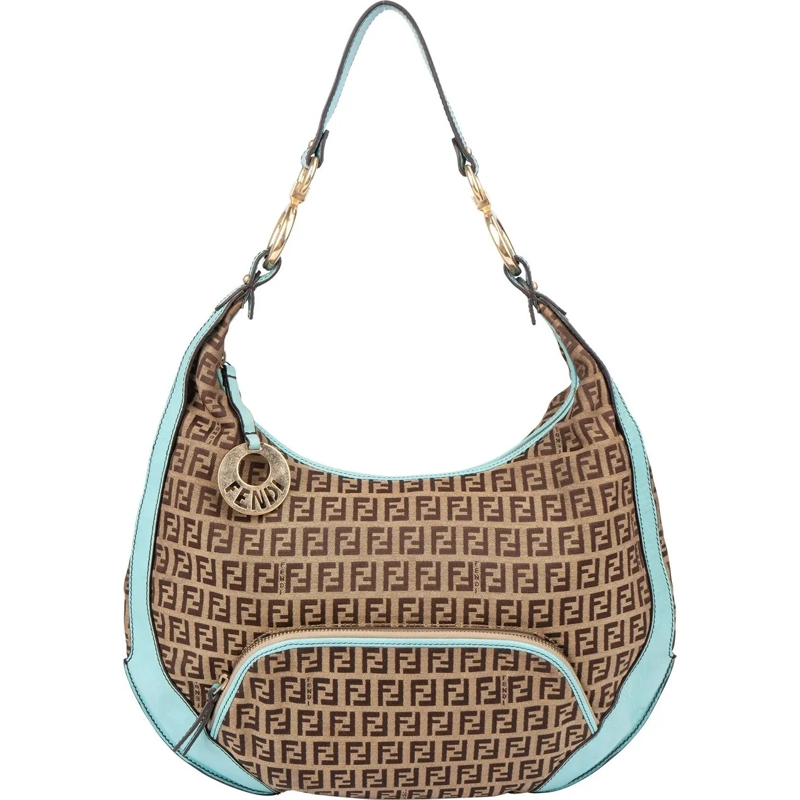 Fendi Schultertasche Fendi FF Monogram Zucchino Handbag braun