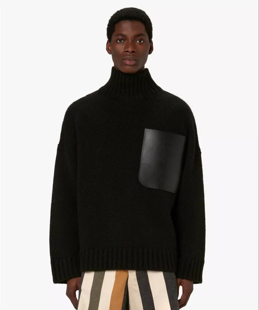 J.W.Anderson - JW ANDERSON Schwarzer Grobstrickpullover mit aufge - Größe M - multi