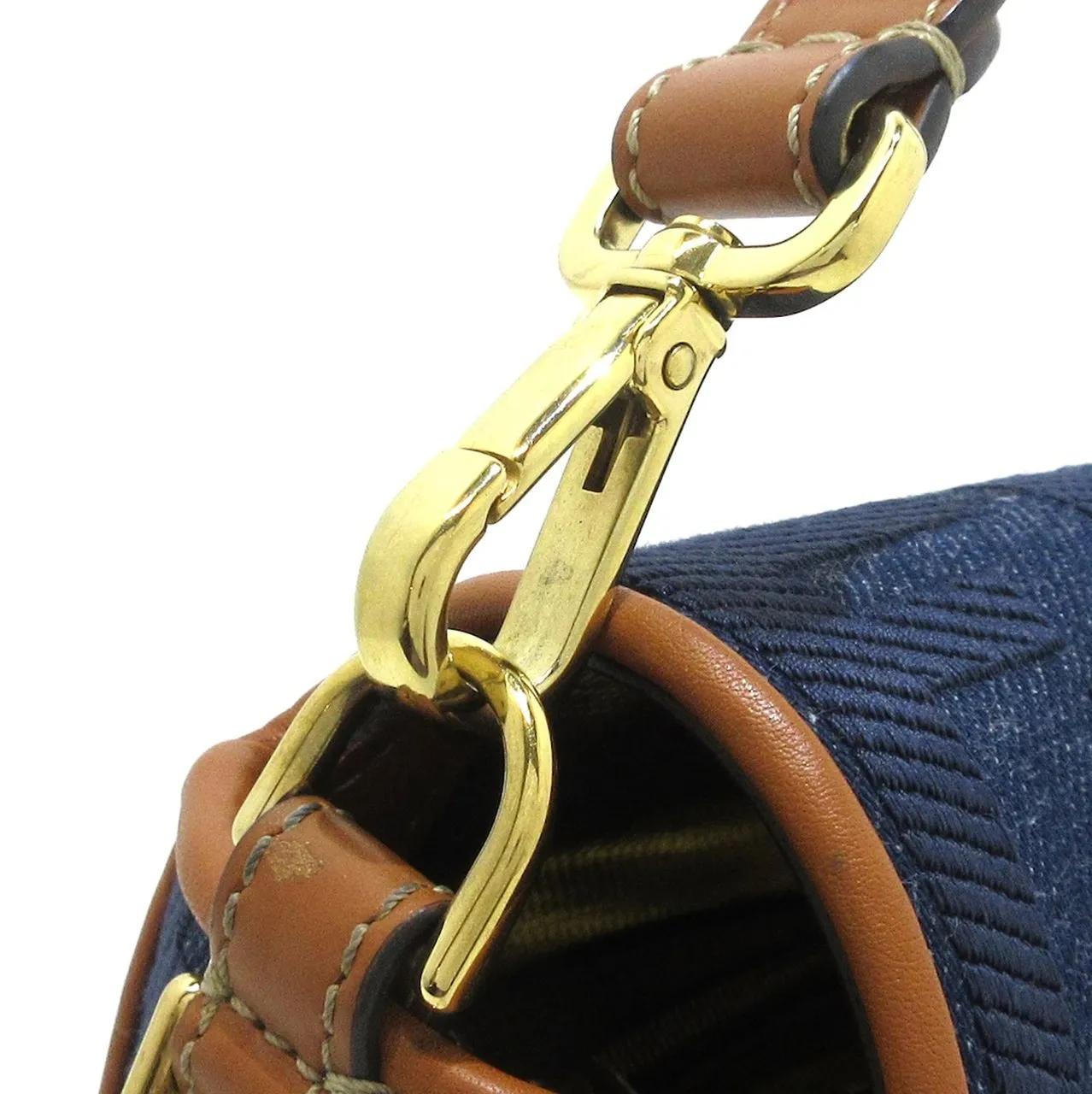 Fendi Hobo bags 2010-2023 Zucca Embroidered Denim Baguette Satchel in blauw