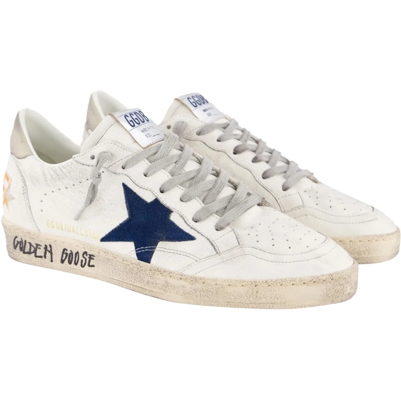 Golden Goose Sneaker basse Heren Ball Star Sneaker Wit/Blauw Weiß(Image 4)