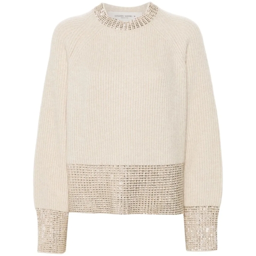 Golden Goose Beige Crystal-Embellished Sweater Neutrals Trui