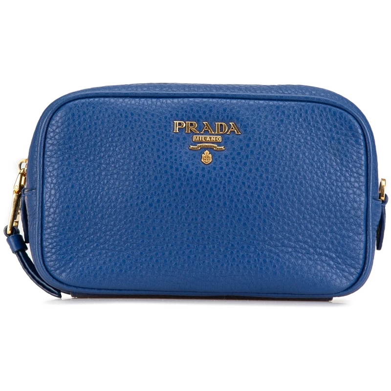 Prada Necessaire Vitello Daino Cosmetic Pouch blau