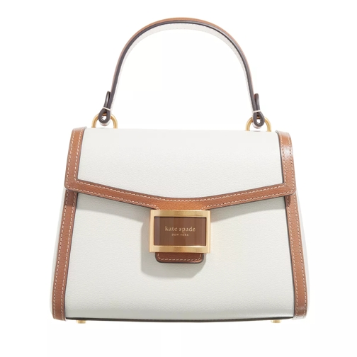 Kate Spade New York Katy Colorblocked Textured Leather Small Top Handl halo white multi Cartable