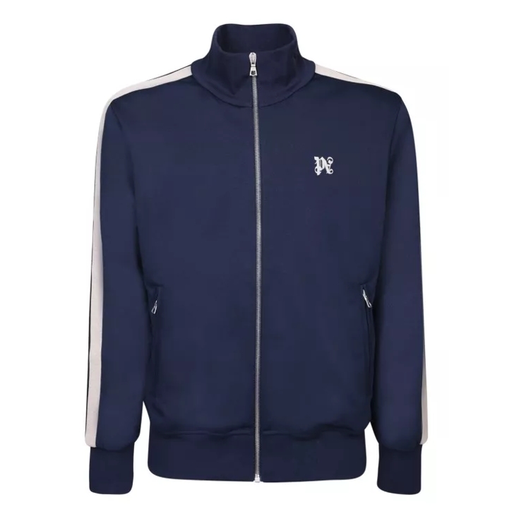 Palm Angels Logo Print Track Jacket Blue