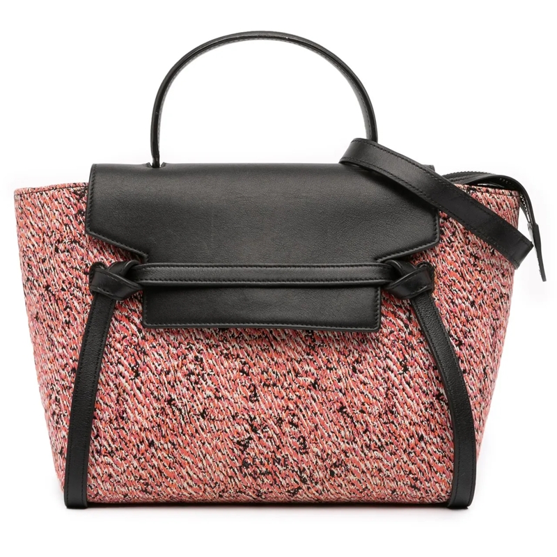 Celine Schultertasche Micro Tweed Belt Satchel rose