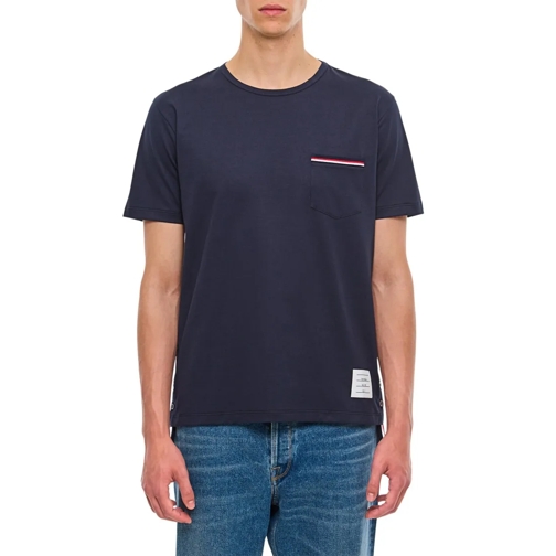 Thom Browne T-Shirts Ss Pocket T-Shirt Blue