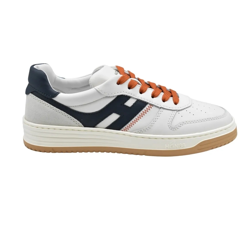 Hogan Lage-top sneaker Sneakers In White Orange With Contrasting Laces Grey