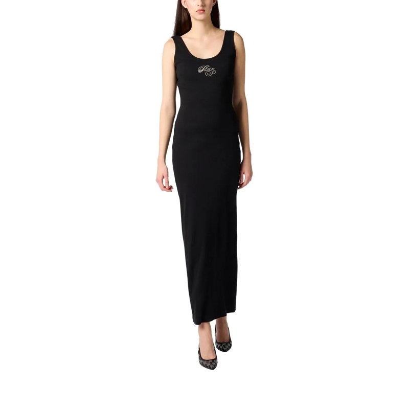 Philipp Plein Maxikleid Maxi Tank Dress Signature schwarz(Image 2)