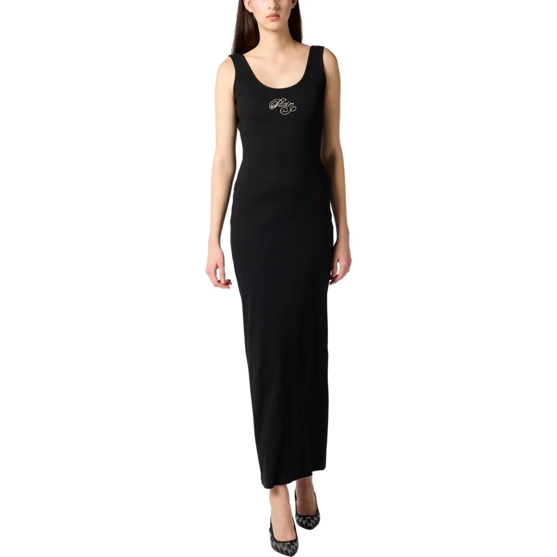 Philipp Plein Maxikleid Maxi Tank Dress Signature schwarz(Image 3)