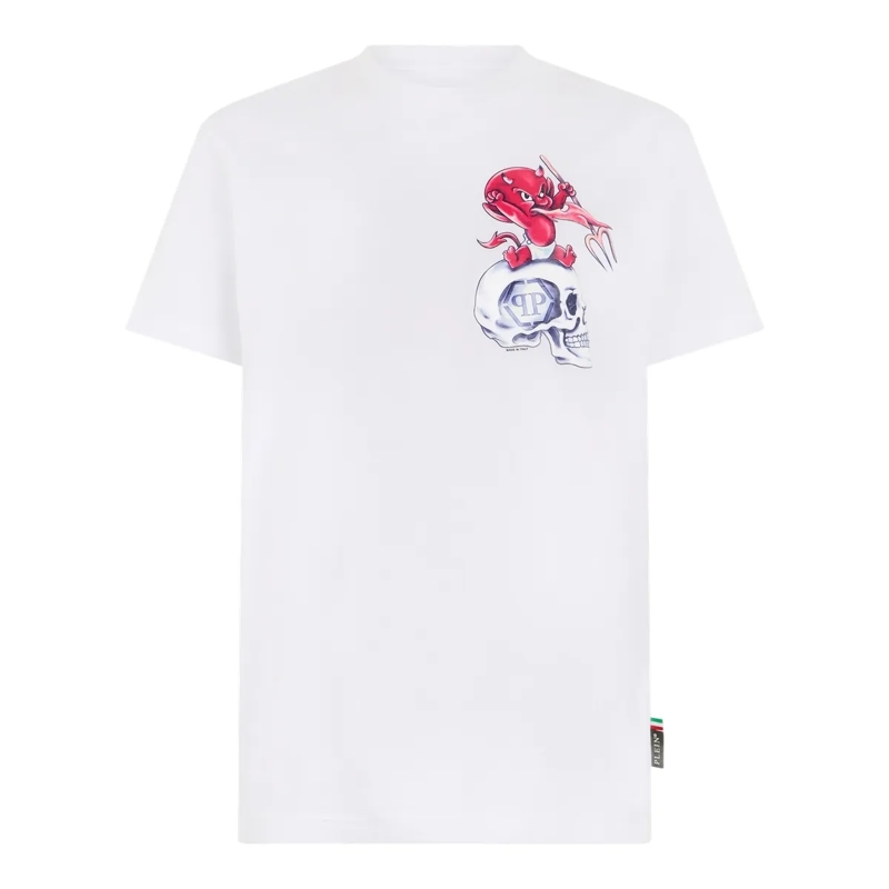 Philipp Plein T-Shirt Round Neck T-Shirt Baby Devil Small weiss