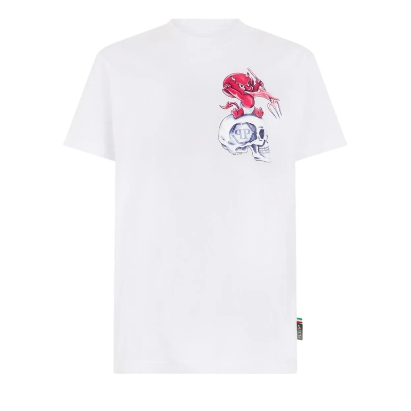 Philipp Plein T-Shirt Round Neck T-Shirt Baby Devil Small weiss