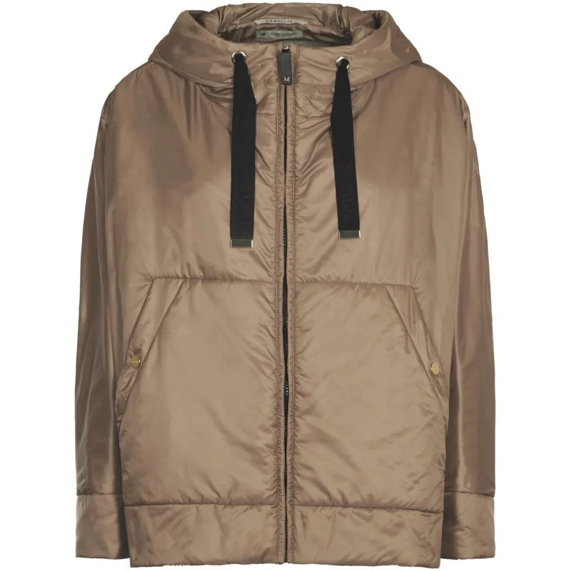 Max Mara  Cape-Cloak-Hooded Poncho With Zip Closure Brown