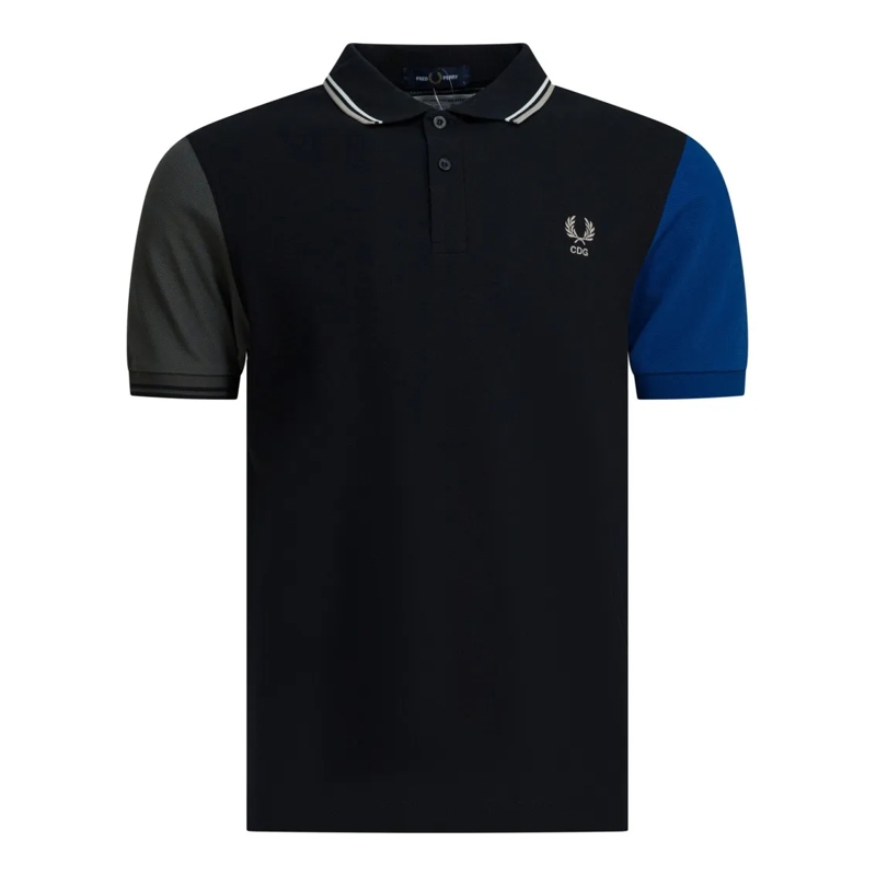 Comme des Garcons Polo Button-Down Polo Shirt With Contrasting Sleeves Black