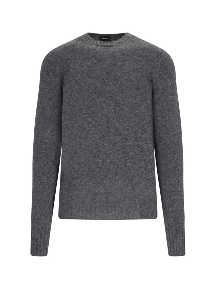 Thumbnail - Drumohr - Classic Sweater In Grey Cashmere Crew Neck - Größe 56 - grau