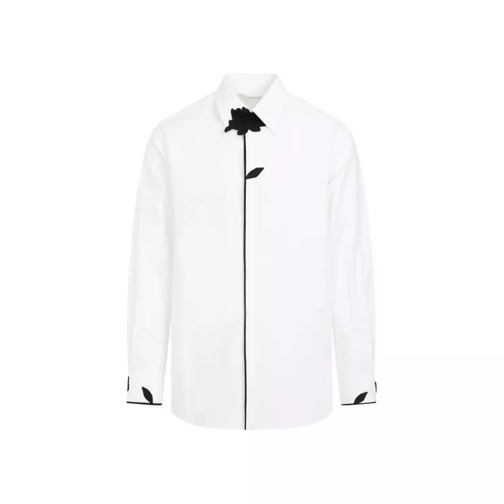 Valentino Flowers Detail Ls Shirt White 