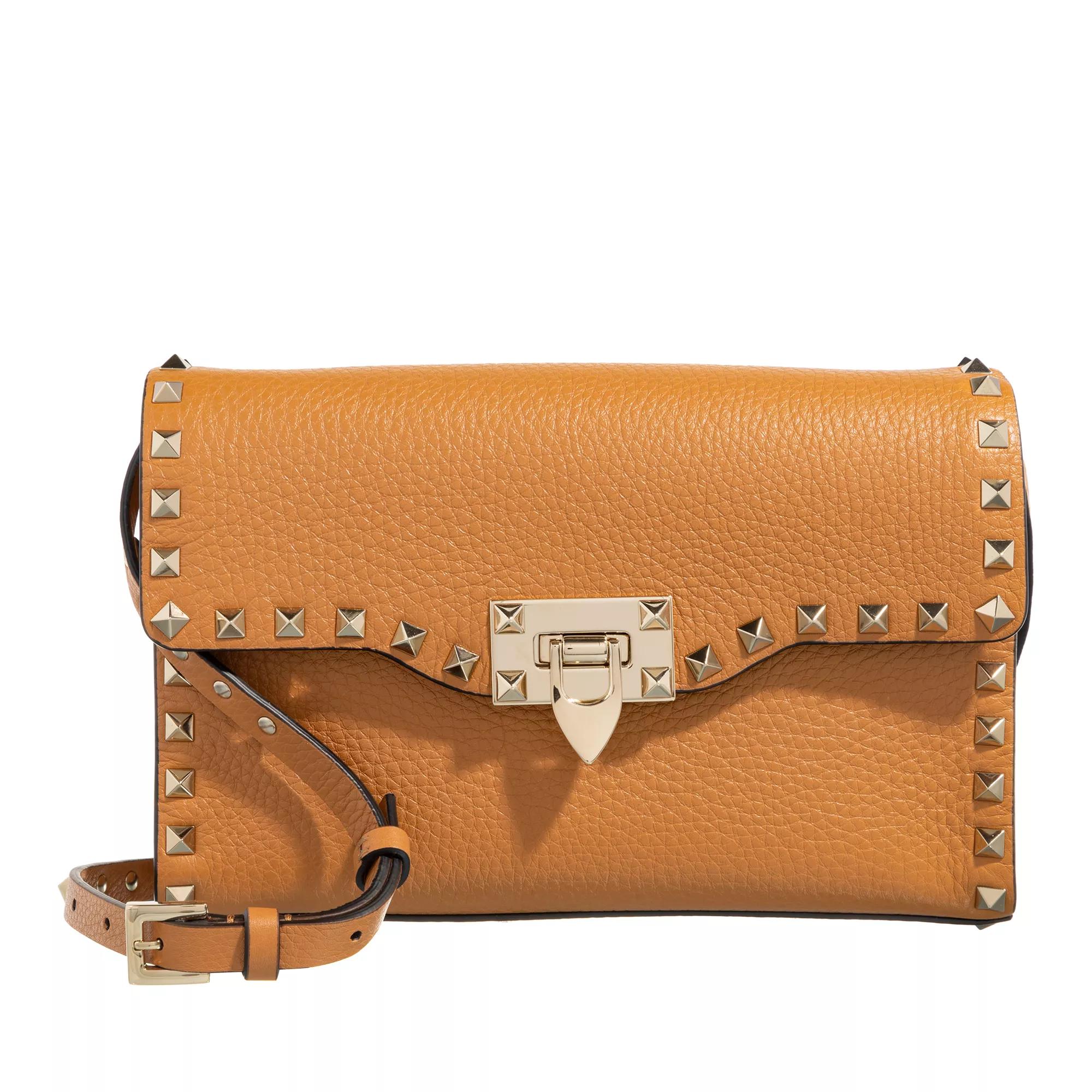 Valentino Garavani Crossbody Bags - Rockstud Small Grainy Leather Crossbody Bag - Gr. unisize - in Braun - für Damen