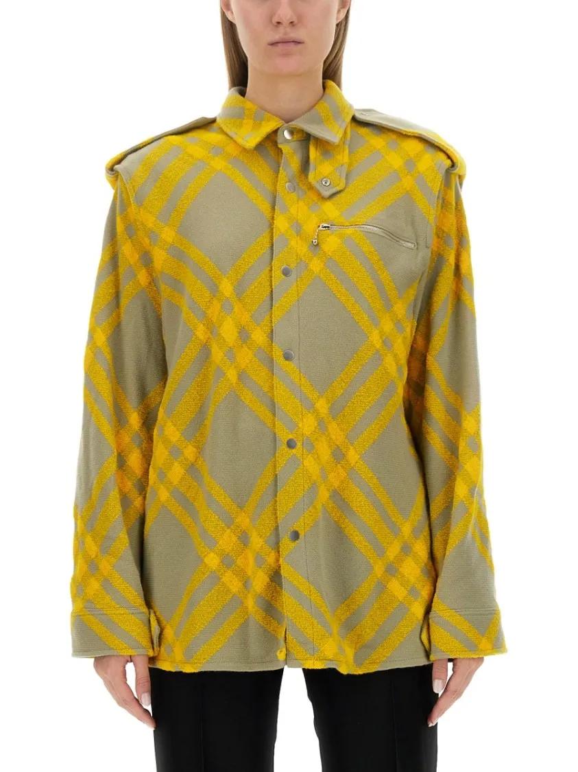 Thumbnail - Burberry - Relaxed Fit Check Pattern Shirt - Größe 6 - goldfarben