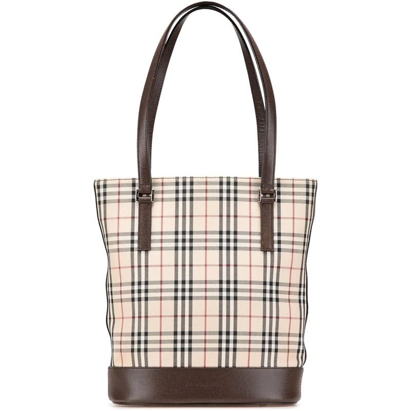 Burberry Shopper House Check Canvas Tote braun