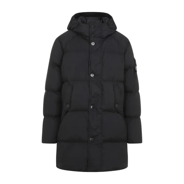 Stone Island - Black Polyamide Jacket - Größe S - schwarz